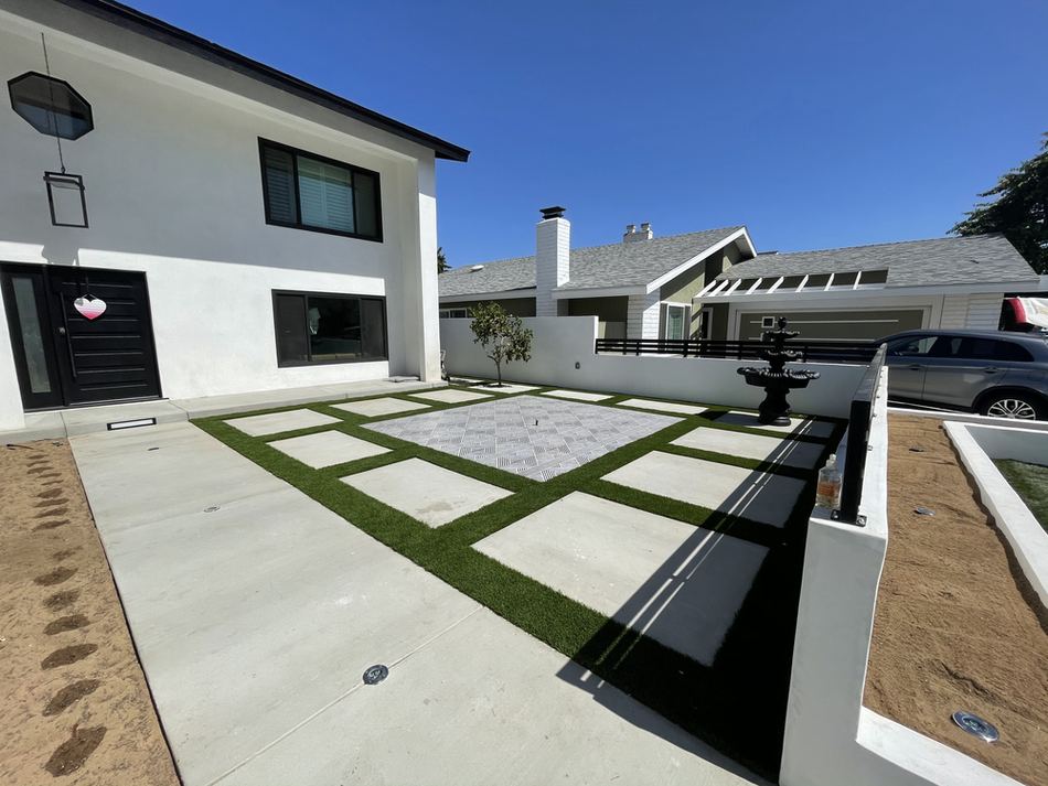 Completed front yard from the street