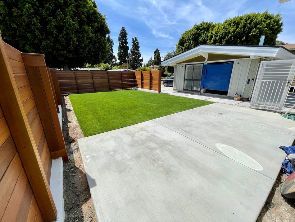 Finished back yard seating area